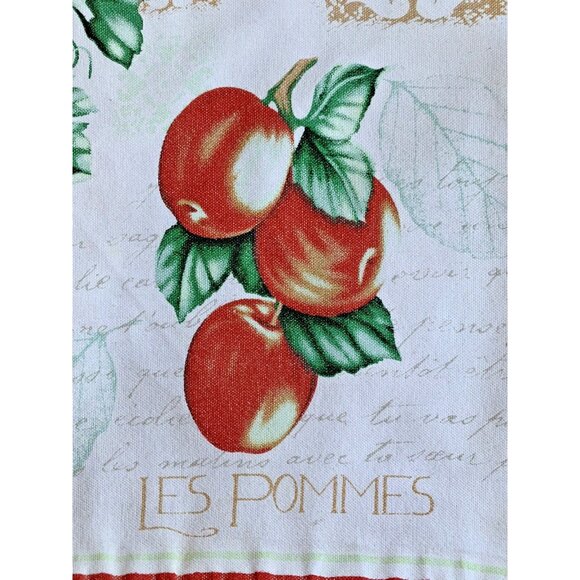 VINTAGE 4 Pc Cotton Placemat French Country Chic Cottage Kitchen Red Tan Fruit - Picture 7 of 11